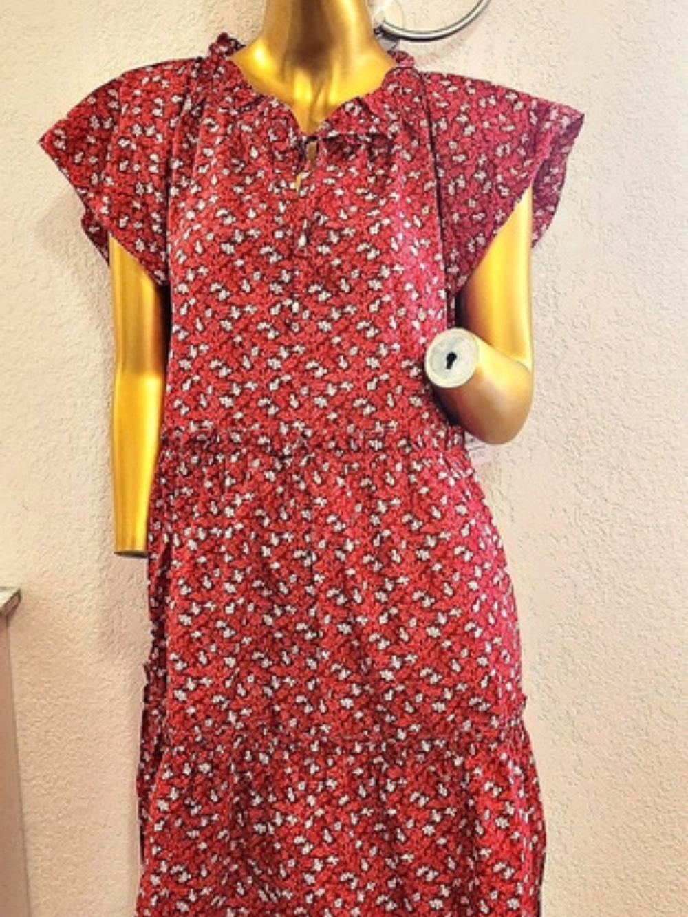 Time and Tru Floral Dress Red & White Girls XL (16-18)